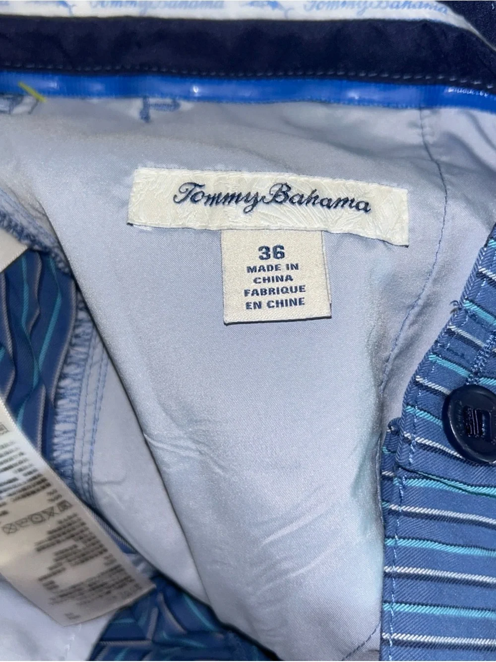 Tommy Bahama Navy Blue Multi-Stripe Flat Front Shorts